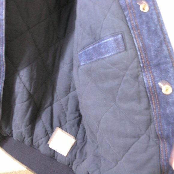 Northwest Terrority Vintage Demin/khaki Bomber Jacket Size Large - Picture 3 of 5